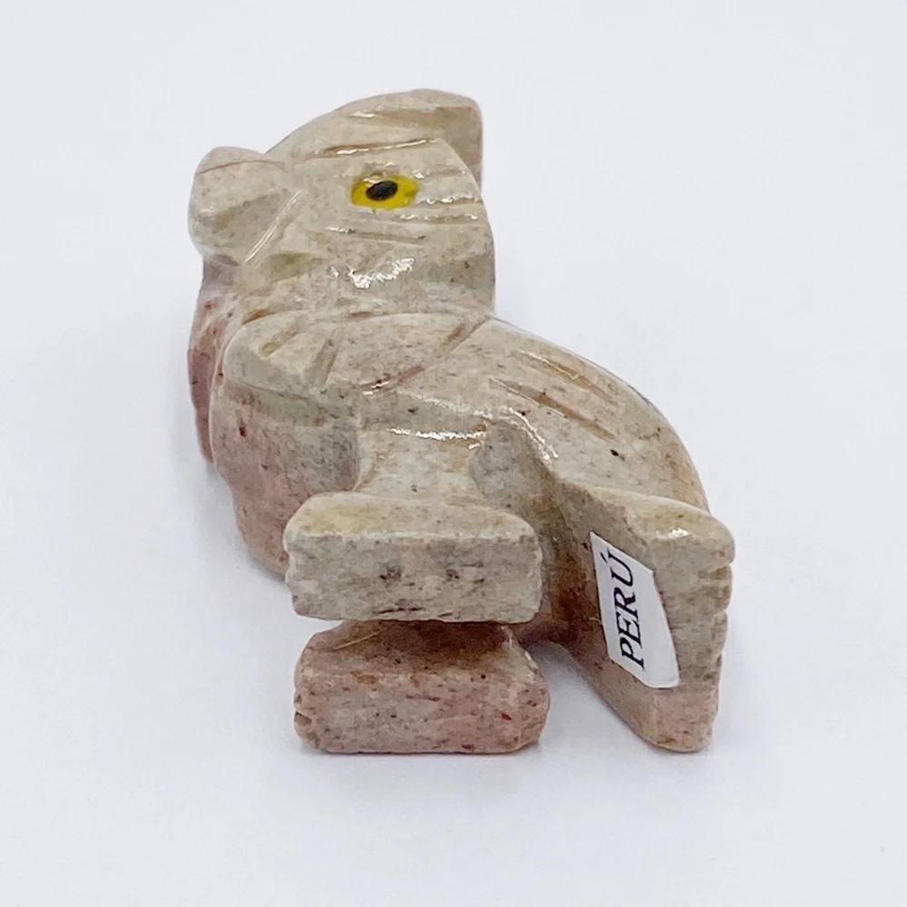 Owl Figurine Hand Carved Soapstone Peru - Picture 7 of 10